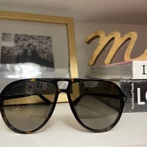 Gucci tortoise pilot-frame sunglasses